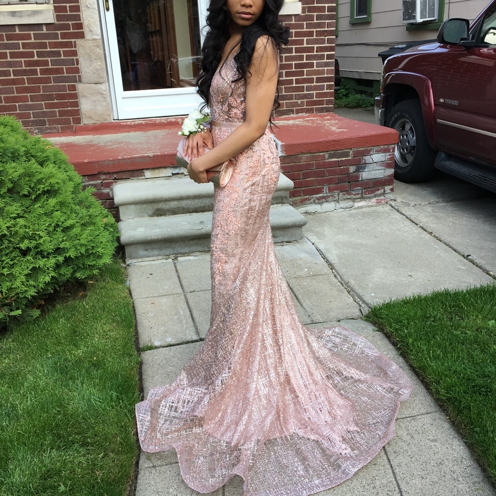 Rose gold prom dress!